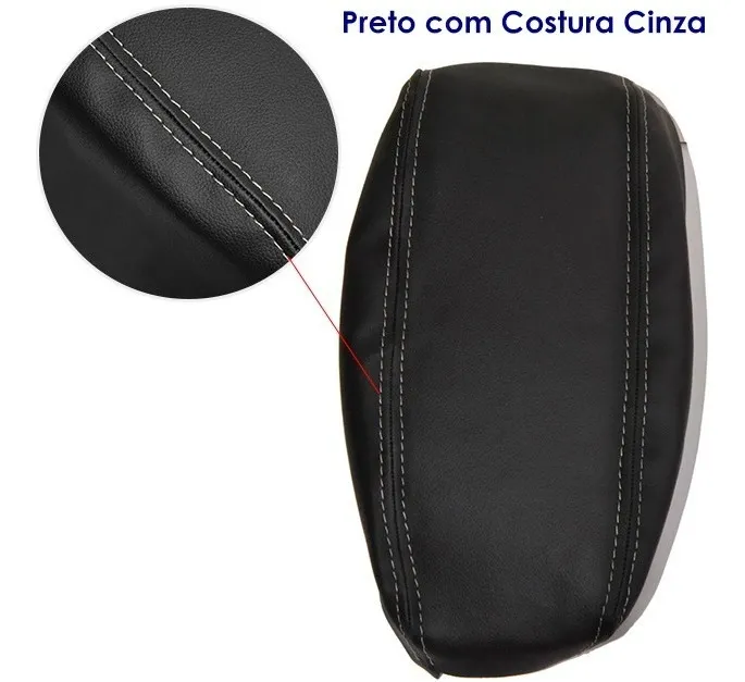 Capa Forro Acolchoado Onix Plus Preto com linhas Cinzas